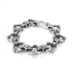 Ανδρικό Βραχιόλι Τιτανίου Exaggerated Chic Circle Skull Με Επιμετάλλωση