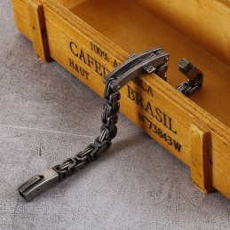 Βραχιόλι Τιτανίου Με Καμπύλη Πινακίδα Τύπου Πλάτης Για Άνδρες