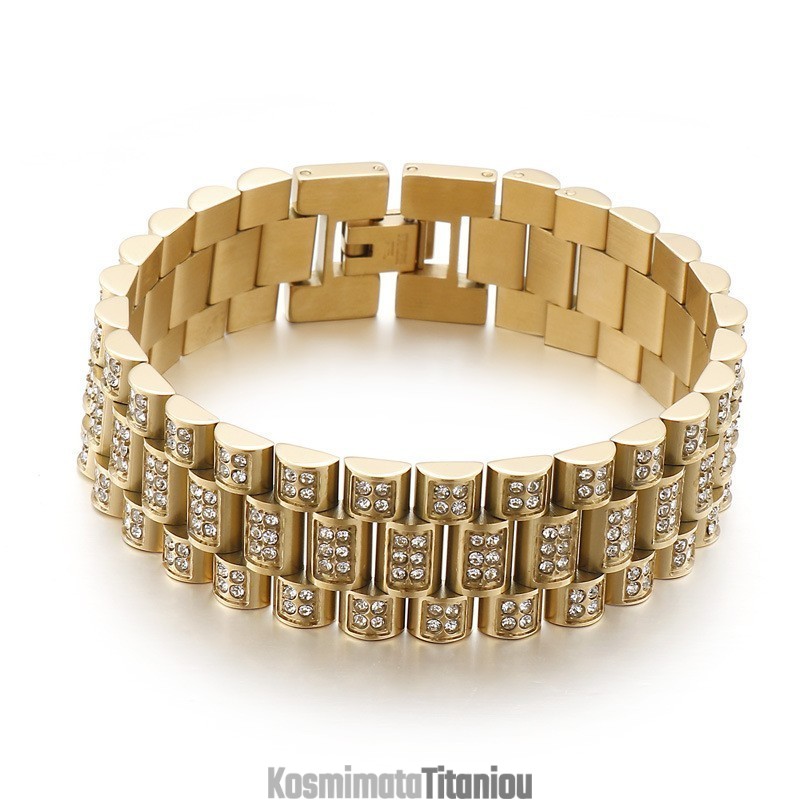 Ανδρικό Βραχιόλι Τιτανίου Χιπ Χοπ American Hiphop Tank Diamond Set Ανδρικό Βραχιόλι Τιτανίου Χιπ Χοπ American Hiphop Tank Diamond Set