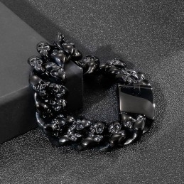 Βραχιόλι Τιτανίου Για Άνδρες Με Διπλό Κρανίο