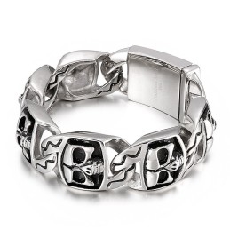 Δημοφιλές Ανδρικό Βραχιόλι Τιτανίου Cool Skull