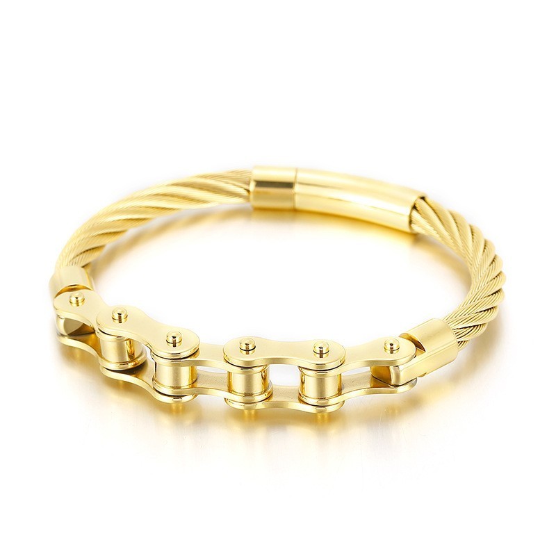 Βραχιόλι Με Αλυσίδα Μοτοσικλέτας Από Τιτάνιο Σε Κομψό Στυλ Για Άνδρες Και Γυναίκες