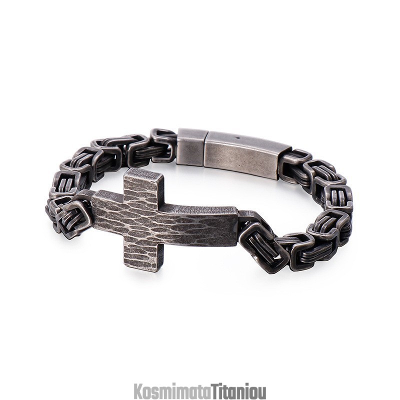 Βραχιόλι Cross Bend Με Αλυσίδα Emperor Back Για Άνδρες Βραχιόλι Cross Bend Με Αλυσίδα Emperor Back Για Άνδρες