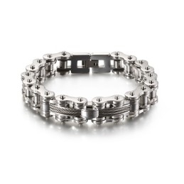 Βραχιόλι Tide Από Τιτάνιο Για Άνδρες, Βραχιόλι Rock Biker Chain