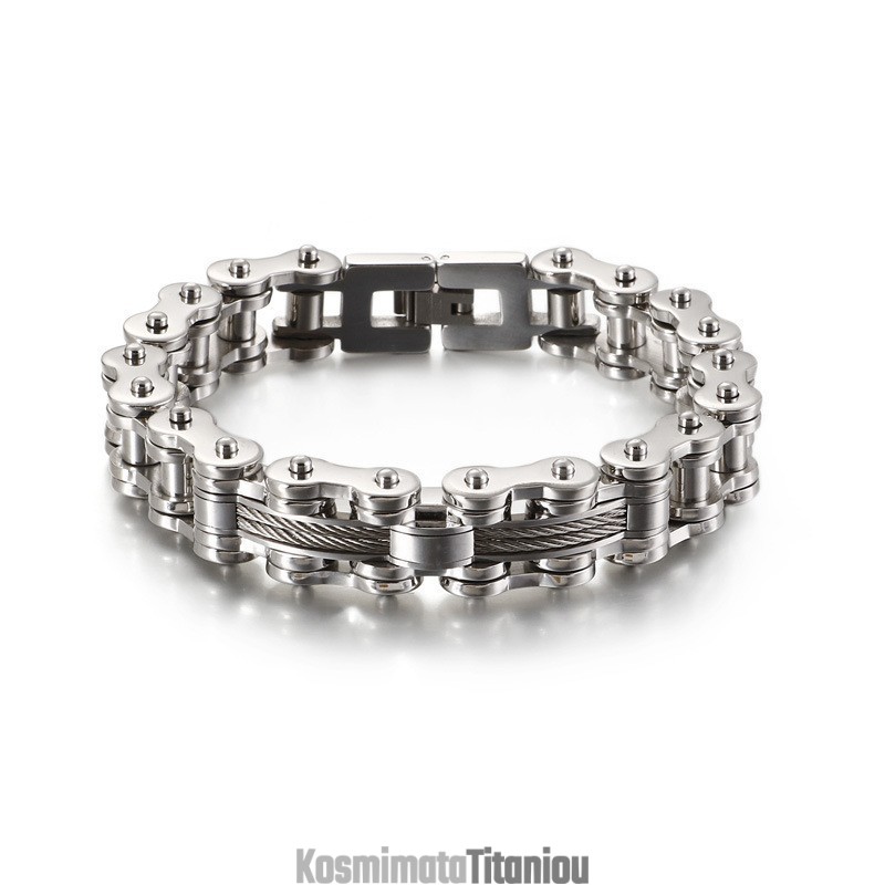 Βραχιόλι Tide Από Τιτάνιο Για Άνδρες, Βραχιόλι Rock Biker Chain Βραχιόλι Tide Από Τιτάνιο Για Άνδρες, Βραχιόλι Rock Biker Chain