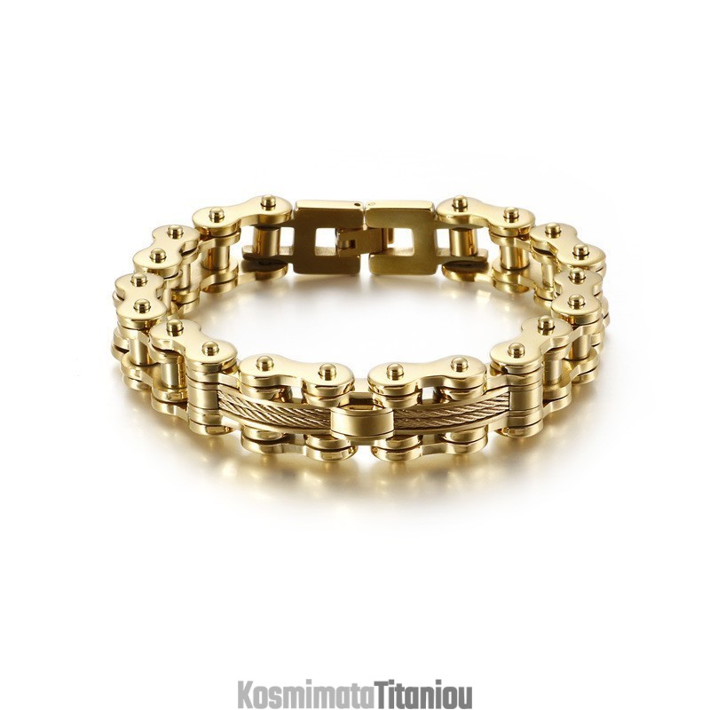 Βραχιόλι Tide Από Τιτάνιο Για Άνδρες, Βραχιόλι Rock Biker Chain