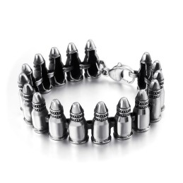 Κομψά Βραχιόλια Bullet Για Άνδρες Με Γοτθικό Ροκ Στυλ