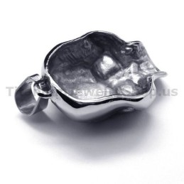 Μενταγιόν Από Καθαρό Τιτάνιο Με Σχέδιο Νεκροκεφαλής - Δωρεάν Αλυσίδα