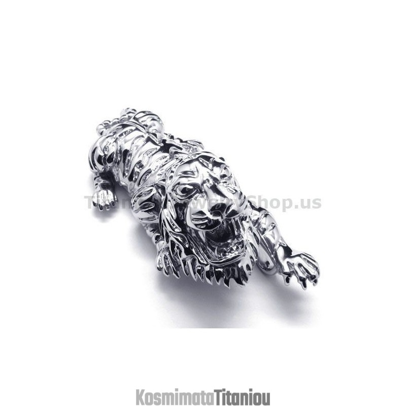 Μενταγιόν Tiger Από Καθαρό Τιτάνιο - Δωρεάν Αλυσίδα Μενταγιόν Tiger Από Καθαρό Τιτάνιο - Δωρεάν Αλυσίδα