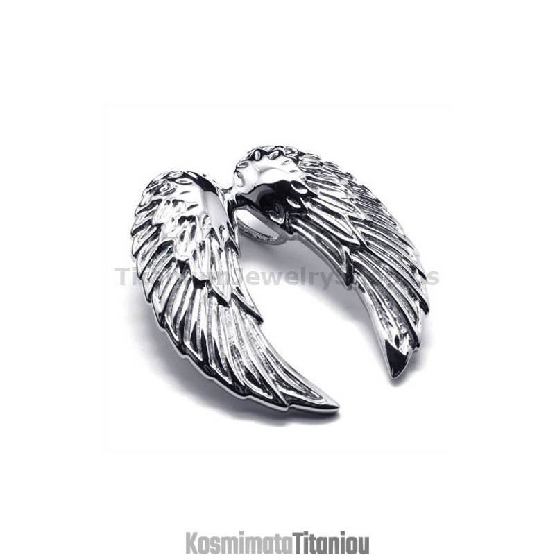 Μενταγιόν Από Τιτάνιο Angel Wings - Δωρεάν Αλυσίδα