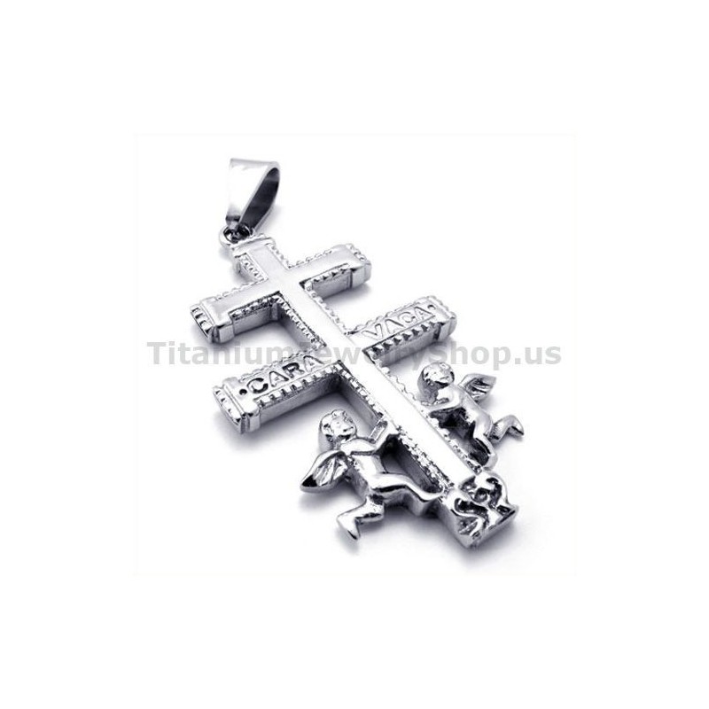 Μενταγιόν Two Angels Caravaca Από Τιτάνιο - Δωρεάν Αλυσίδα