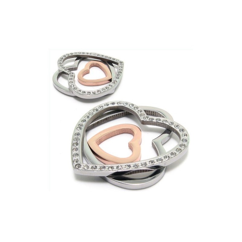 Μόδα Τρία Κολιέ Με Διαμάντια Τιτανίου Σε Σχήμα Καρδιάς