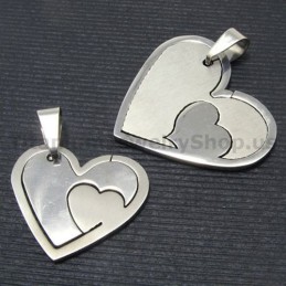 Σετ Ασορτί Μενταγιόν Sweetheart Titanium Lovers Χωρίς Αλυσίδες