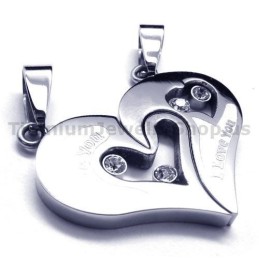 Μενταγιόν Sweetheart Titanium Lovers Με Αλυσίδες Χωρίς Διαμάντια