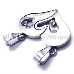 Μενταγιόν Sweetheart Titanium Lovers Με Αλυσίδες Χωρίς Διαμάντια
