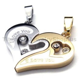 Μενταγιόν Sweetheart Titanium Lovers Με Αλυσίδες Χωρίς Διαμάντια