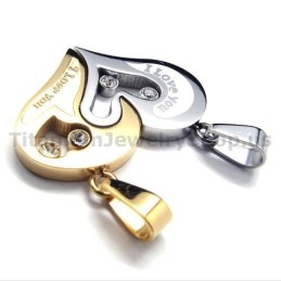 Μενταγιόν Sweetheart Titanium Lovers Με Αλυσίδες Χωρίς Διαμάντια