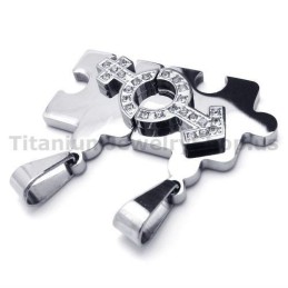 Παζλ Titanium Lovers Μενταγιόν Με Αλυσίδες Χωρίς Διαμάντια