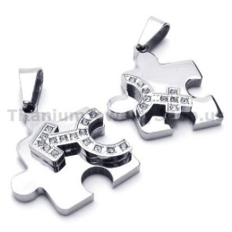 Παζλ Titanium Lovers Μενταγιόν Με Αλυσίδες Χωρίς Διαμάντια