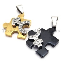 Παζλ Titanium Lovers Μενταγιόν Με Αλυσίδες Χωρίς Διαμάντια