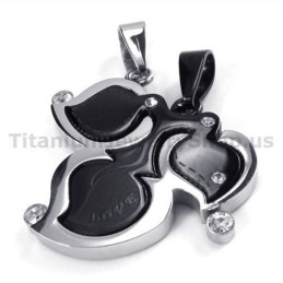 Μενταγιόν Maple Leaf Titanium Lovers Με Αλυσίδες Χωρίς Διαμάντια