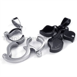 Μενταγιόν Maple Leaf Titanium Lovers Με Αλυσίδες Χωρίς Διαμάντια