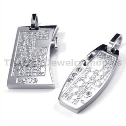 Μενταγιόν Love Titanium Lovers Με Αλυσίδες Χωρίς Διαμάντια