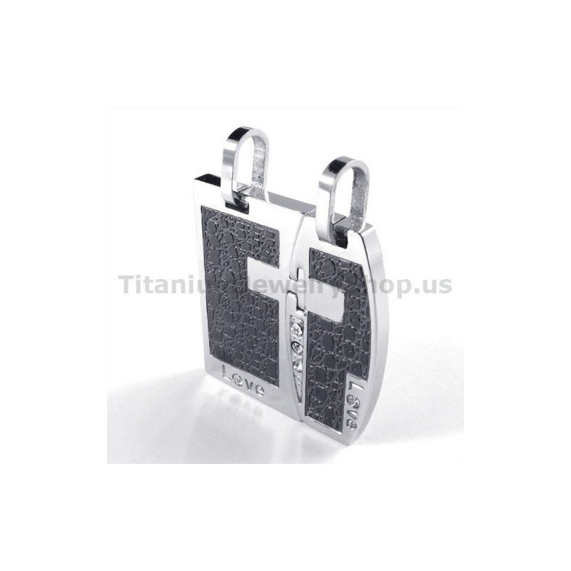 Μενταγιόν Love Black Titanium Lovers Με Αλυσίδες Χωρίς Διαμάντια Μενταγιόν Love Black Titanium Lovers Με Αλυσίδες Χωρίς Διαμάντια