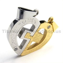 Μενταγιόν Love You Really Gloden Titanium Lovers Με Αλυσίδες Χωρίς Διαμάντια