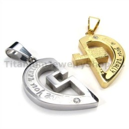 Μενταγιόν Love You Really Gloden Titanium Lovers Με Αλυσίδες Χωρίς Διαμάντια