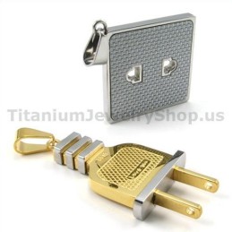 Αλυσίδες Χωρίς Μενταγιόν Gloden Titanium Lovers Με Πρίζα Και Βύσμα