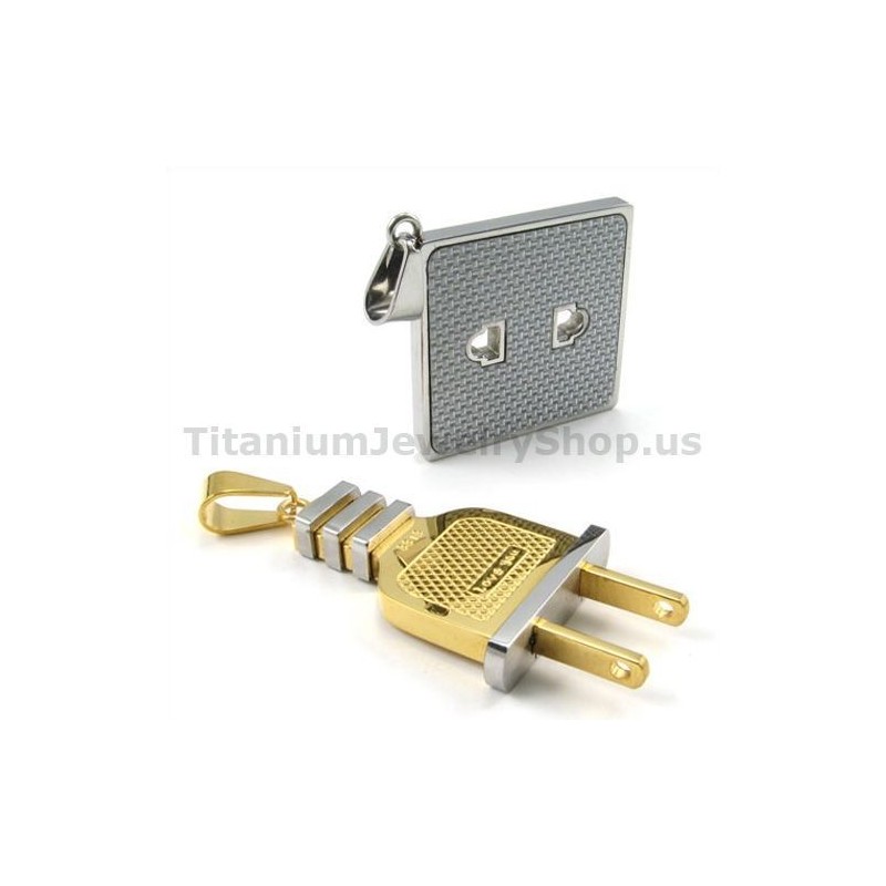 Αλυσίδες Χωρίς Μενταγιόν Gloden Titanium Lovers Με Πρίζα Και Βύσμα