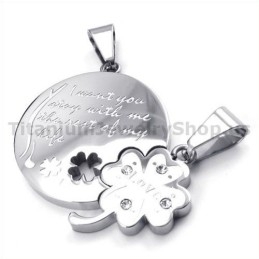 Μενταγιόν Four Leaves Clover Titanium Lovers Χωρίς Αλυσίδες