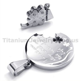 Μενταγιόν Four Leaves Clover Titanium Lovers Χωρίς Αλυσίδες