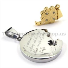 Μενταγιόν Gloden Four Leaves Clover Titanium Lovers Χωρίς Αλυσίδες