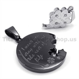 Αλυσίδες Four Leaves Clover Από Μαύρο Τιτάνιο Lovers Χωρίς Μενταγιόν