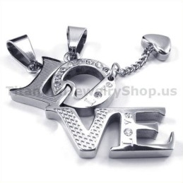 Μενταγιόν Love Titanium Lovers Με Αλυσίδες Χωρίς Διαμάντια