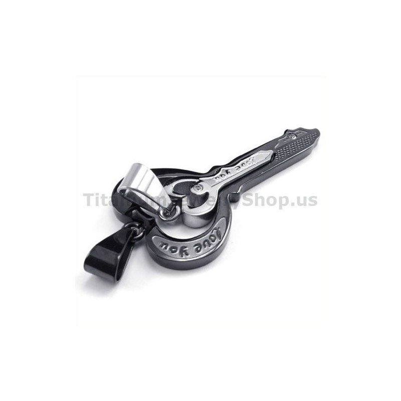 Μαύρα Μενταγιόν Κλειδιών Lovers Από Τιτάνιο Χωρίς Αλυσίδες