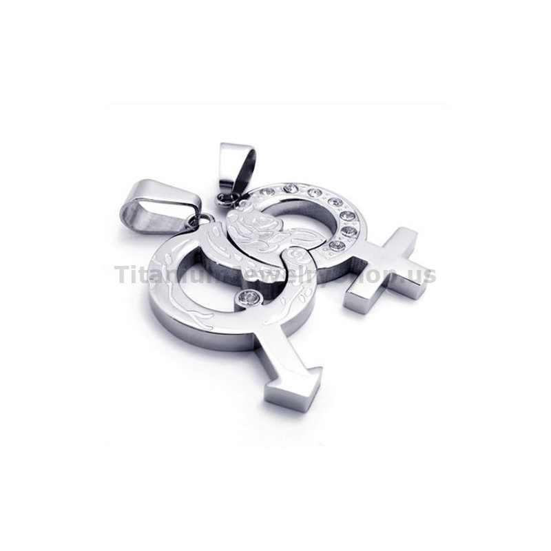 Μενταγιόν Titanium Lovers Με Αλυσίδες Χωρίς Διαμάντια Μενταγιόν Titanium Lovers Με Αλυσίδες Χωρίς Διαμάντια