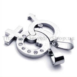 Μενταγιόν Titanium Lovers Με Αλυσίδες Χωρίς Διαμάντια
