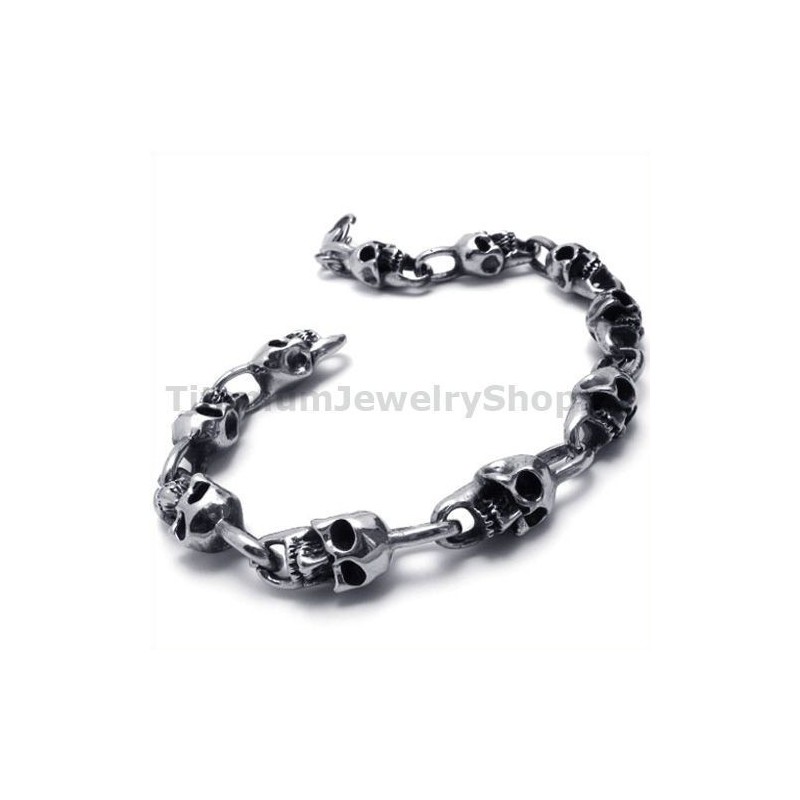 Ανδρικό Βραχιόλι Κρανίου Από Τιτάνιο