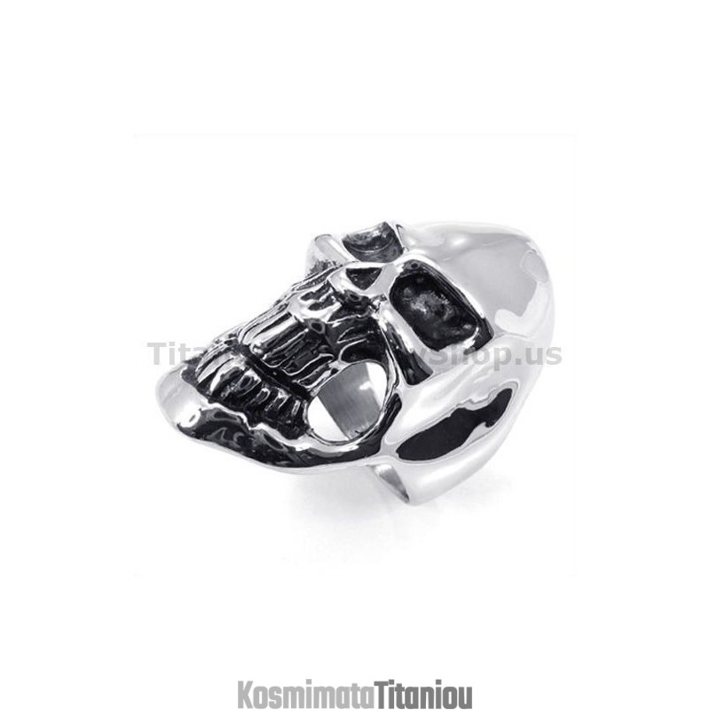 Δαχτυλίδι Από Τιτάνιο Με Κρανίο