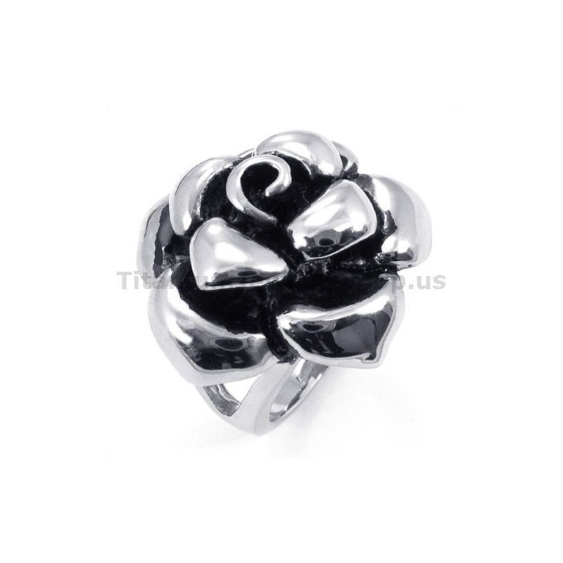 Δαχτυλίδι Από Τιτάνιο Με Λουλούδι