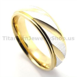 Δαχτυλίδι Τιτανίου Gloden Με Διαμάντι