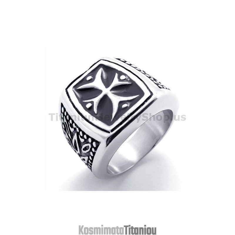 Δαχτυλίδι Από Τιτάνιο Με Σταυρό