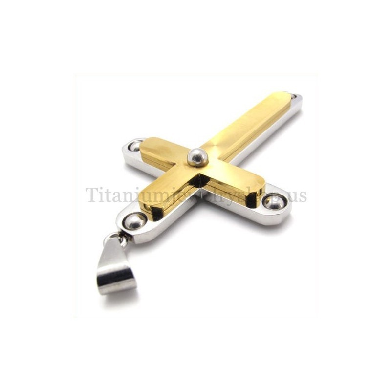 Σταυρός Τιτανίου Δύο Στρώσεων Με Μόδα Με Διαμάντια