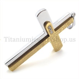 Δύο Στρώσεις Σκαλιστό Σταυρό Από Χρυσό Τιτάνιο