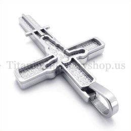 Σταυρός Από Τιτάνιο Με Σκαλιστό Μοτίβο Ιησού