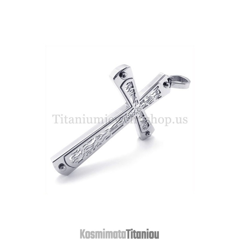 Ενσωματωμένο Κοίλο Σταυρό Μενταγιόν Μόδας Από Τιτάνιο