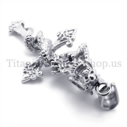 Σταυρός Από Τιτάνιο Με Κουλουριασμένους Δράκους Για Άνδρες